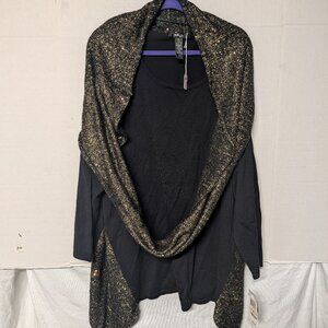 Style & Co Black Gold Metallic Sequin Sweater – Women’s 2X